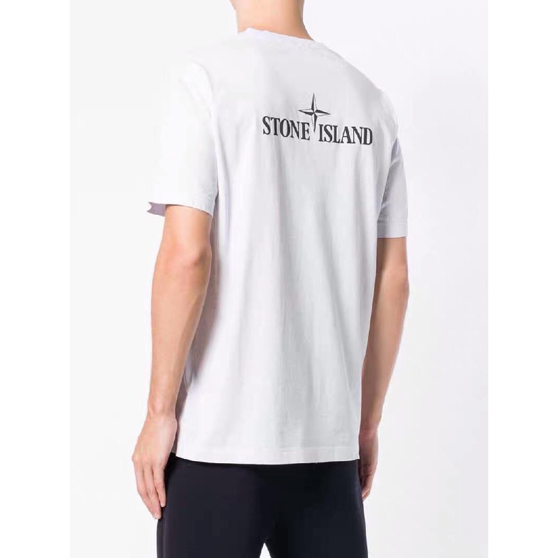 Áo Thun cotton 18fw In Chữ logo stone & island Thời Trang Cho Nam Và Nữ