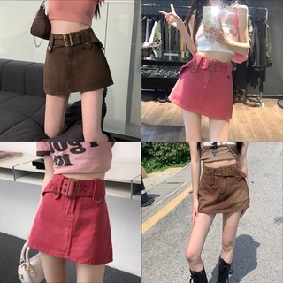 CHÂN VÁY JEANS KÈM BELT (KÈM VIDEO HÌNH THẬT)