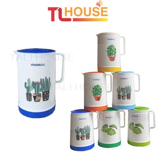 Bình nhựa đựng nước giữ nhiệt in hoạt tiết độc đáo, ca đá Vinamilk 1.5 lít – TALI HOUSE