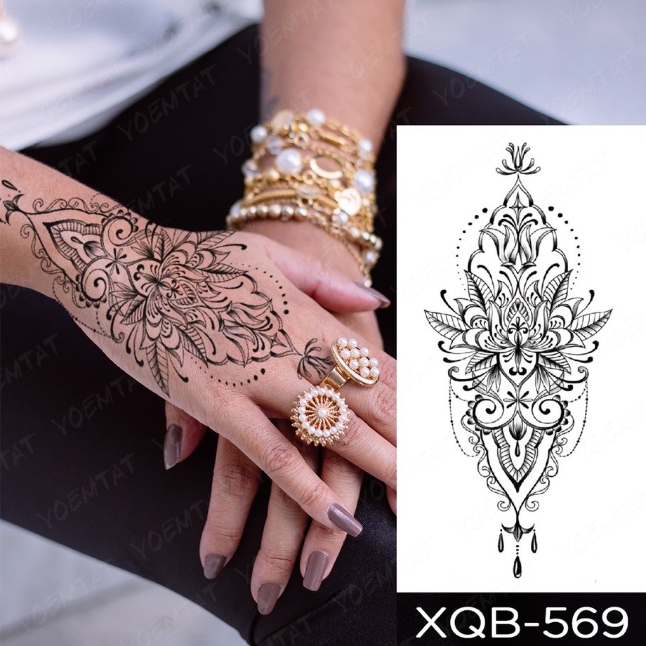 Hình Xăm Dán Tạm Thời Hình Hoa Hồng Chống Nước