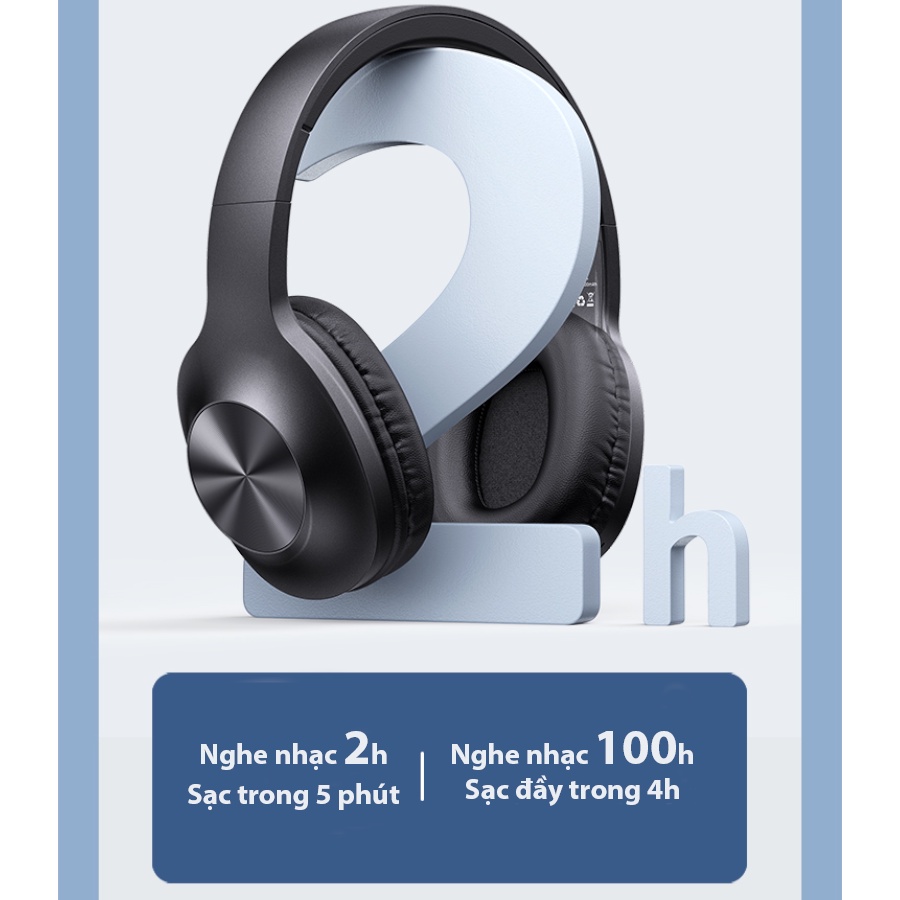 Tai nghe chụp tai bluetooth ,Tai nghe pin trâu, Âm siêu trầm YX05-TWS, 100 giờ nghe nhạc liên tục