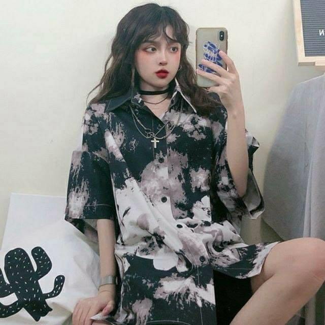 ÁO SƠ MI LOANG CỘC TAY 4 MÀU OVERSIZE FORM RỘNG CÁ TÍNH / SƠ MI ĐÔI NAM NỮ UNISEX