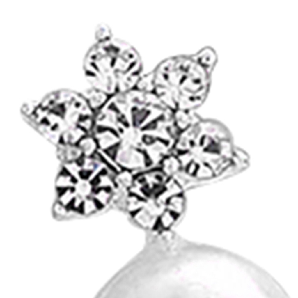 Khuyên tai đính đá và ngọc trai giả thời trang thanh lịch dành cho nữ