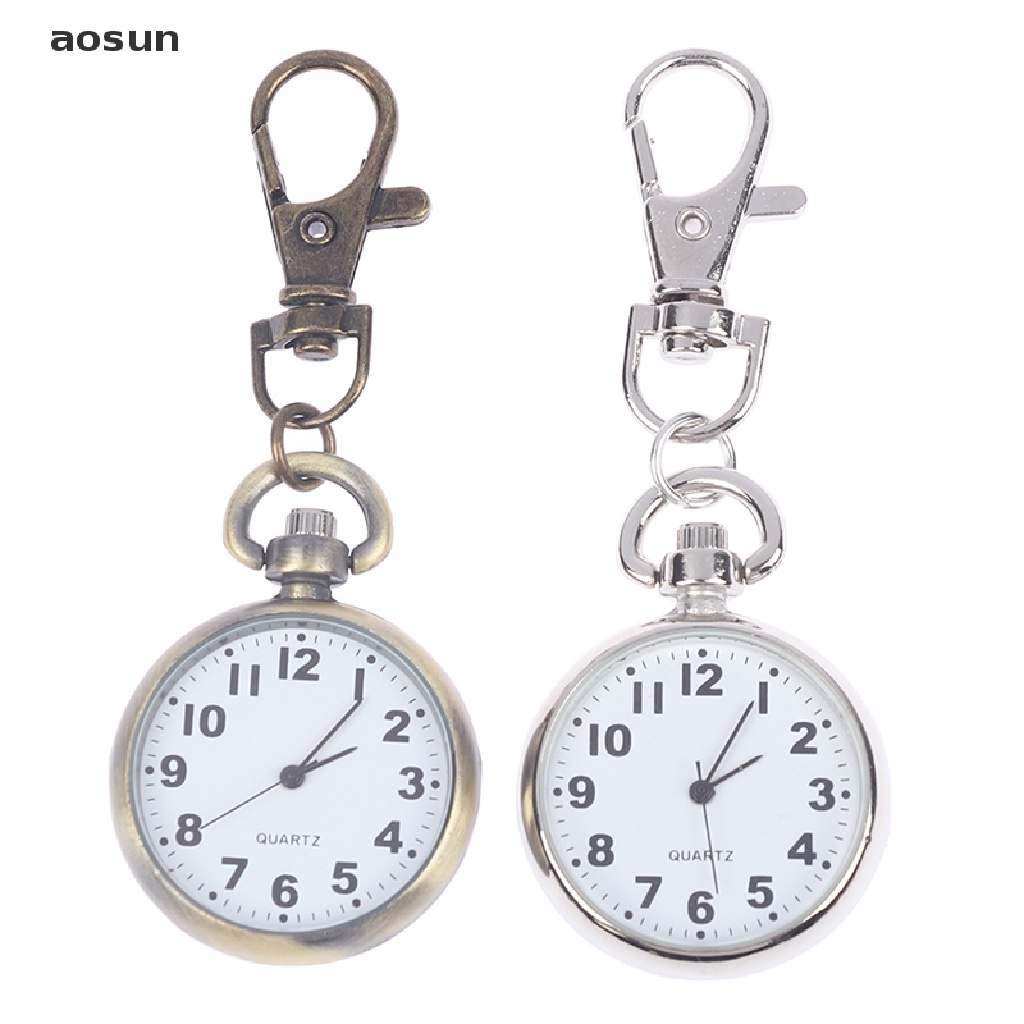1 Móc Khóa Hình Đồng Hồ Quartz Bỏ Túi Cổ Điển