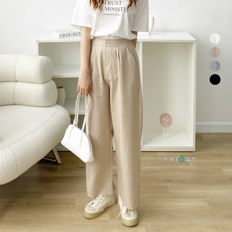Quần cullotte linen ống rộng pha đũi summer Friday 22Q02