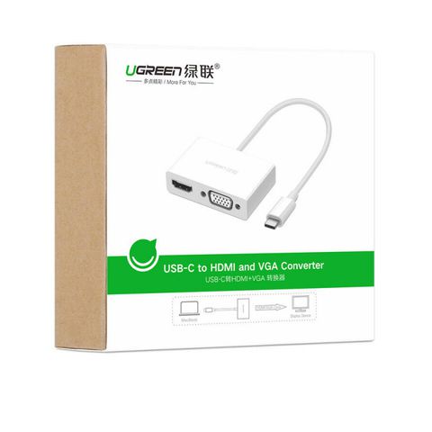 Bộ chuyển đổi USB-Type C sang HDMI + VGA Ugreen 30843