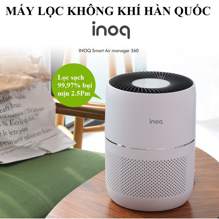 Máy lọc không khí Inoq IA-I9A2 của Hàn Quốc- Hàng chính hãng - Bộ lọc cao cấp lọc 99.97% bụi mịn 2.5Pm