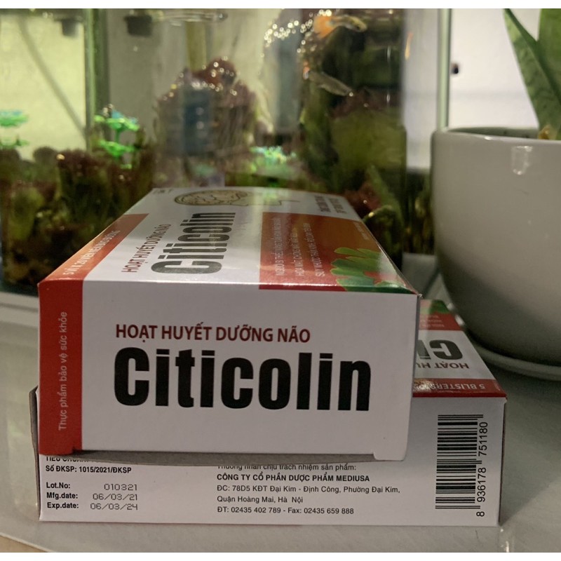 Hoạt huyết dưỡng não Citicolin Coenzym Q10 hộp 100 viên chính hãng hàng y hình