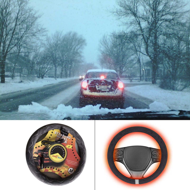 Vỏ Bọc Vô Lăng Xe Hơi Bằng Da Lộn 38cm Cho DC 12V Redefine Sty