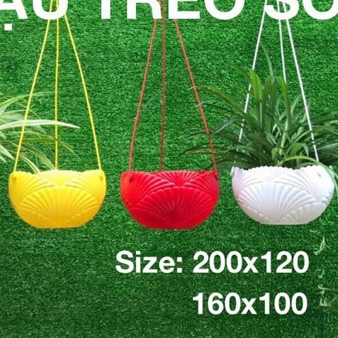 Chậu nhựa treo Sò size 16cm hàng loại 1 dày, cứng cáp, không phai màu, trồng hoa, cây cảnh siêu bền đẹp