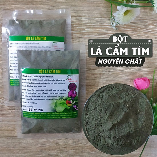 Bột Lá Cẩm Tím Gói 50g/100g/200gr Nguyên Chất 100% chuyên dùng nấu xôi tím làm bánh, nấu chè thạch rau câu tạo màu tím