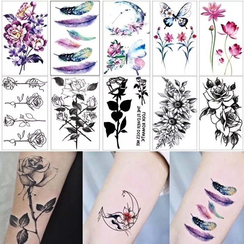 Hình Xăm Dán Tạm Thời Họa Tiết Hoạt Hình Dễ Thương Chống Nước Cho Nữ