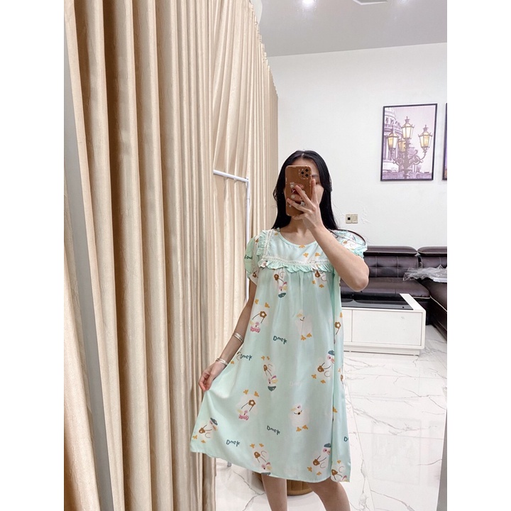 Váy lanh bầu cộc tay mùa hè siêu mềm mát (V34)