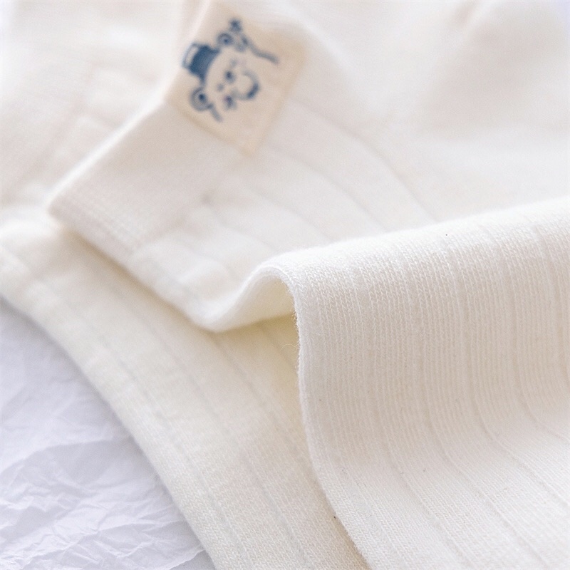 Tất (vớ) trắng trơn nữ cổ ngắn cotton dễ thương