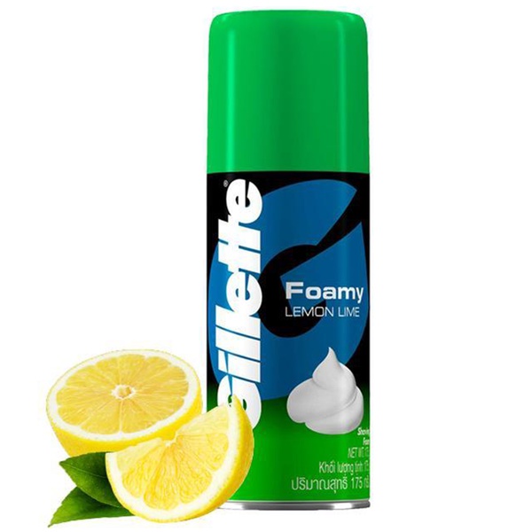 Bọt cạo râu GILLETTE Foamy Shaving Foam 175g Menthol - Lemon - Kem cạo râu