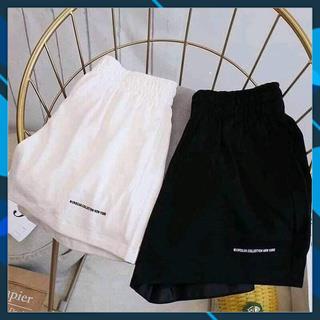 Quần đùi phong cách Ulzzang thêu chữ form rộng lưng thun mát mẻ dễ phối đồ ngày hè | BigBuy360 - bigbuy360.vn
