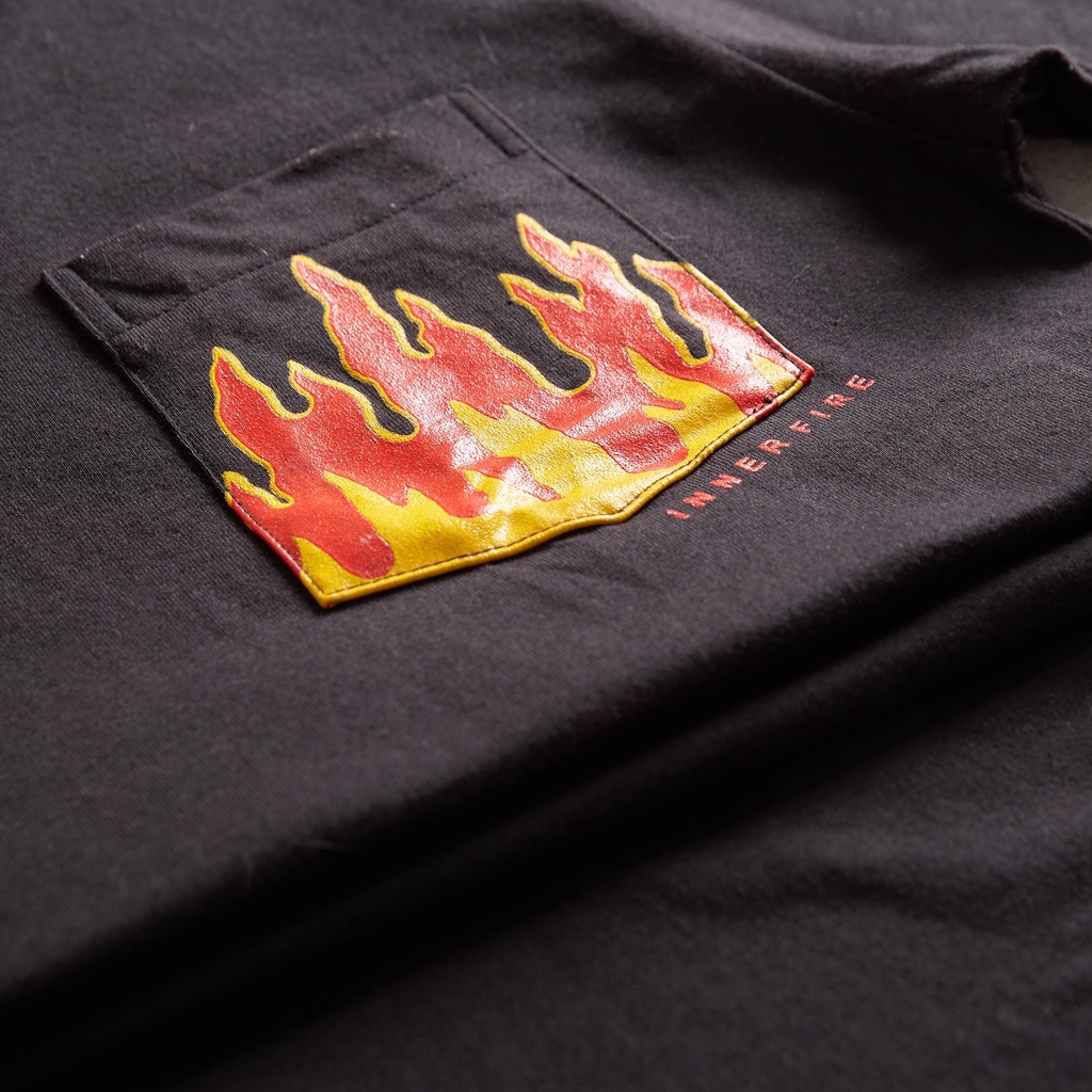 Áo Thun Gori - Flame Pocket - Đen