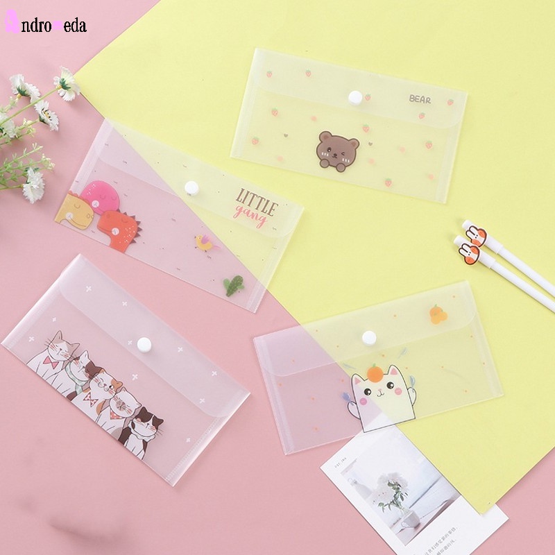 1 Túi Đựng Khẩu Trang Trong Suốt Chống Nước In Họa Tiết Hoạt Hình