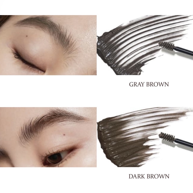 Hince - Signature Brow Shaper “02 Grey Brown” + “03 Dark Brown” | gel lông mày màu nâu xám đậm