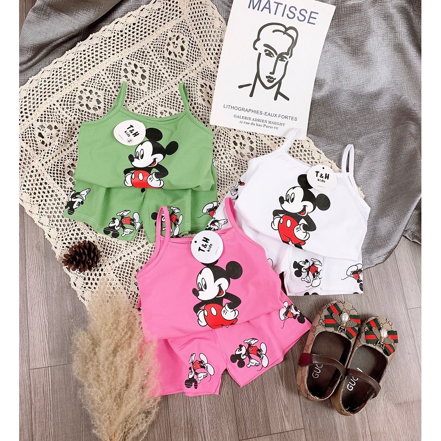 Bộ 2 dây bé gái Mickey chất cotton siêu mềm mát có 4 mầu XHN674