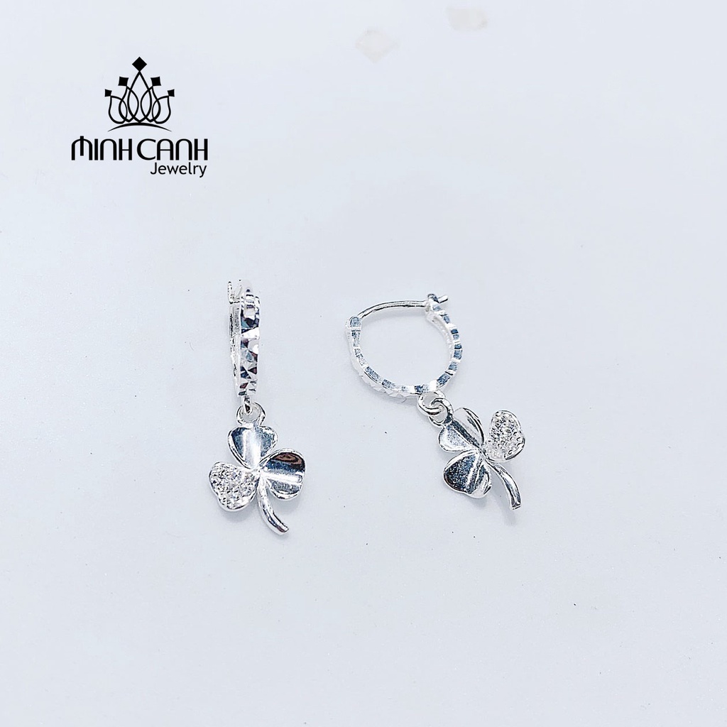 Bông Tai Bạc Cỏ 3 Lá Treo - Minh Canh Jewelry