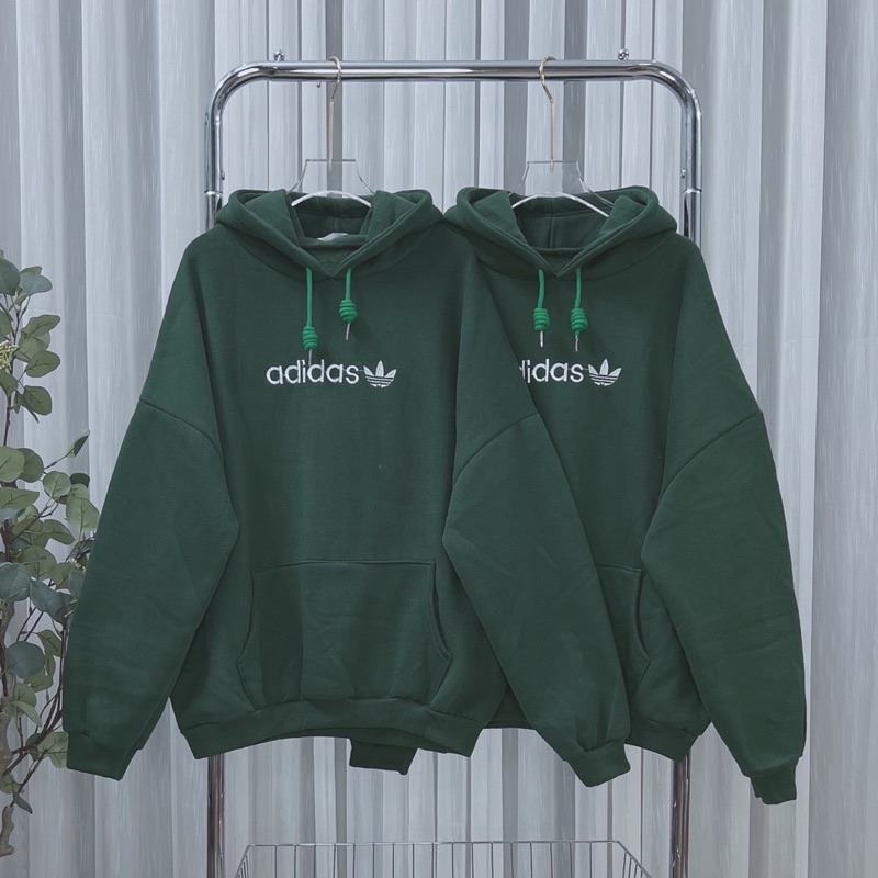 Áo hoodie form rộng vải nỉ Ngoại Thêu Adi Unisex