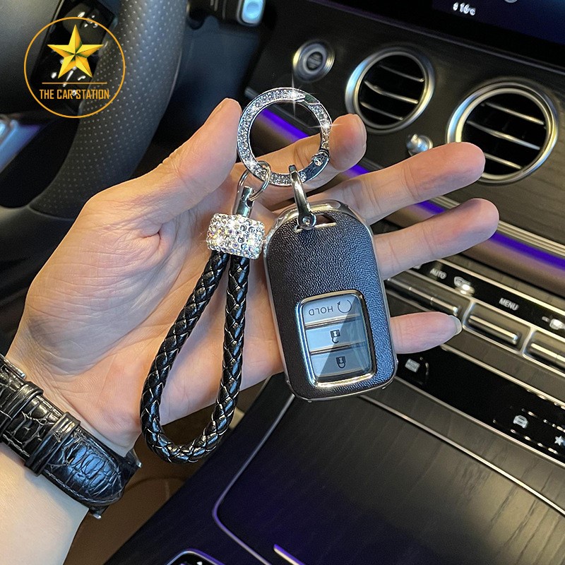 - Ốp đính đá bọc chìa khóa xe hơi ô tô Honda Civic City CRV HRV Brio Jazz - Bao da bọc chìa khóa đính đá - Mẫu 7