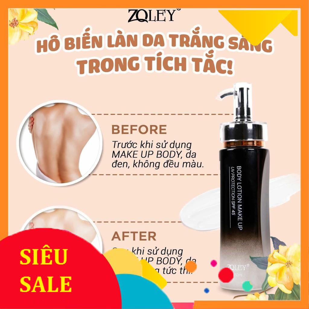 [SALE] Kem Trang Điểm Toàn Thân 150ml Zoley- Body lotion make up SPF 45 - Mẫu Mới 2019