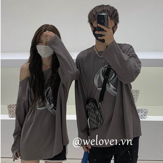 Áo thun tay dài trễ vai thời trang dành cho nữ