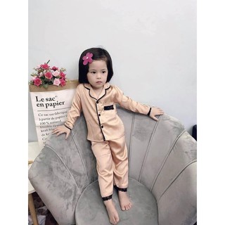 BỘ PIZAMA LỤA PHỐI REN CHO BÉ GÁI (SIZE ĐẠI )