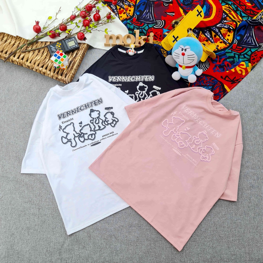 Áo phông áo thun nam nữ tay lỡ from rộng freesize chất cotton thoáng mát tự chon chữ mokishop