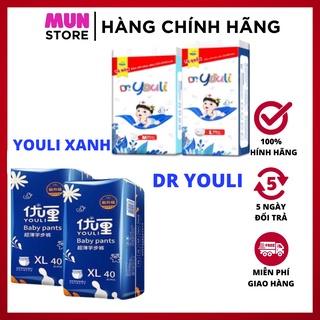 Tã Bỉm Dán/Quần DR YOULI/ YOULI Xanh NỘi Địa đủ size: M:46/L42/xl40/xxl 36/xxxl34