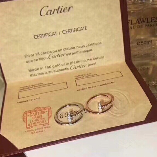 CARTIER Nhẫn Hợp Kim Mạ Vàng Trắng 18 Kiểu Dáng Thời Trang