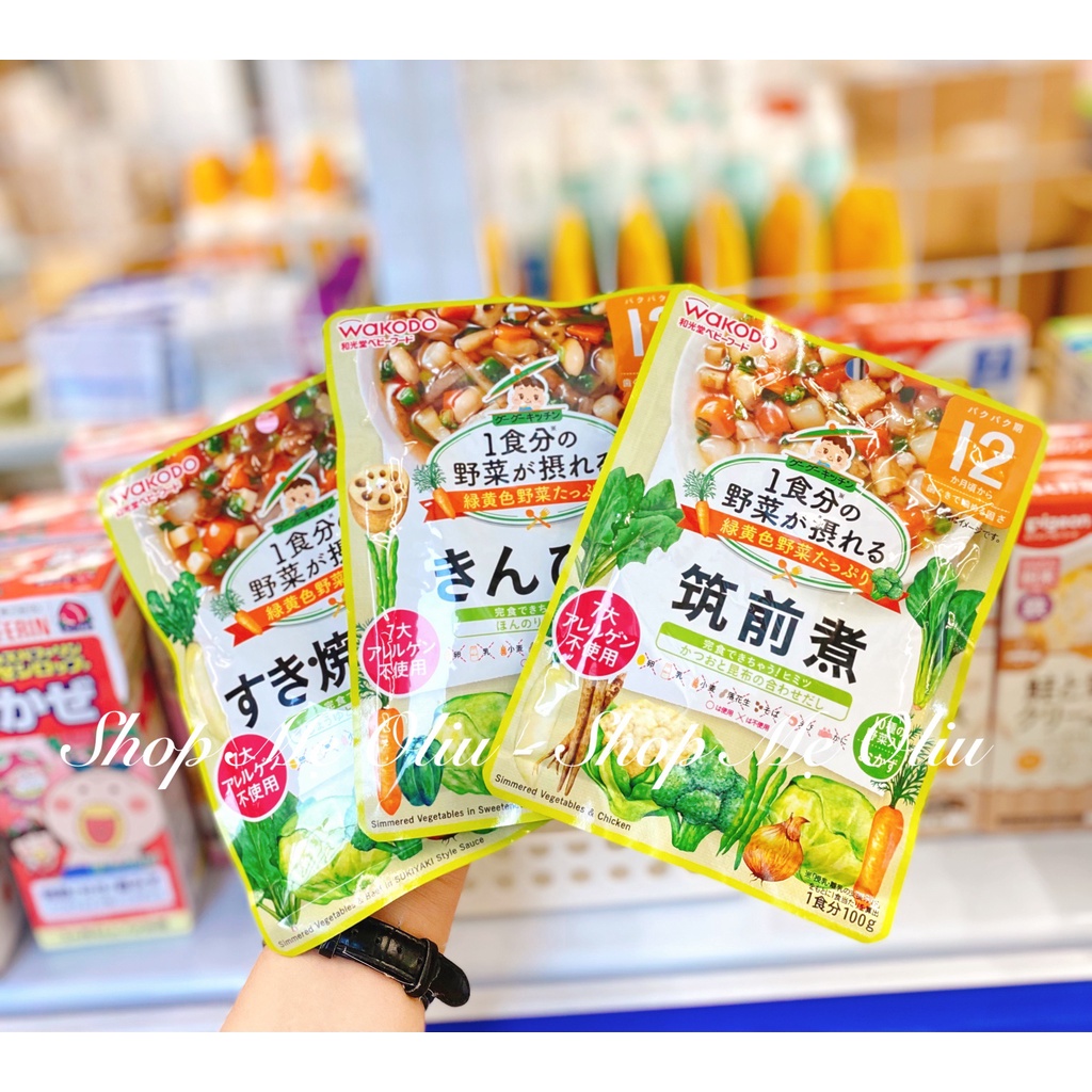 Cháo / Súp Wakodo Nhật Bản cho bé từ 12 tháng tuổi túi 100g date 2023