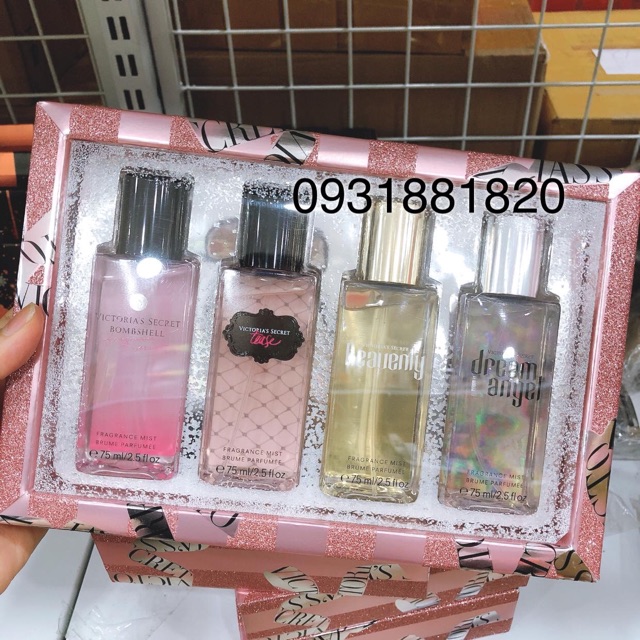 Set 4 chai xịt thơm body mist Victoria Secret 75mlx4