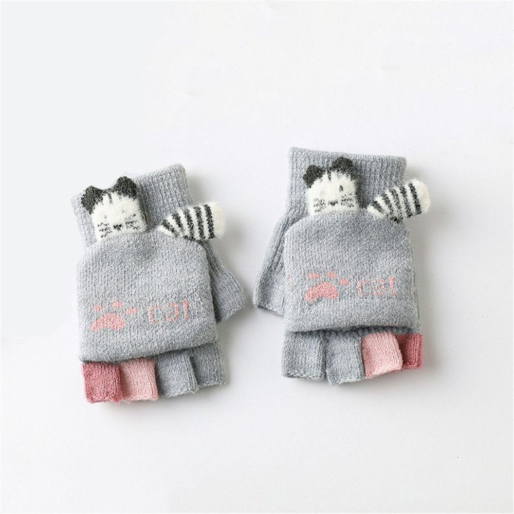 Đôi Găng Tay Len Hở Ngón Giữ Ấm Cho Bé