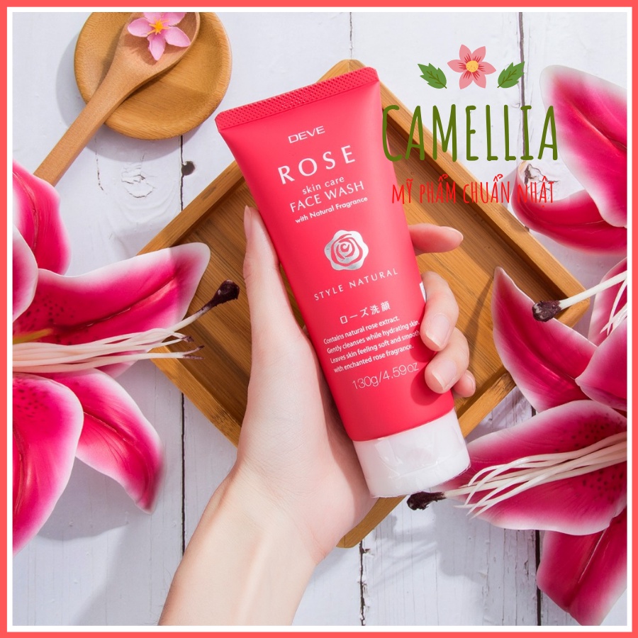 Sữa Rửa Mặt Chống Lão Hóa Làm Trắng Da  Se Khít Lỗ Chân Lông Chiết Xuất Hoa Hồng Deve Rose Skin Care Face Wash 130g