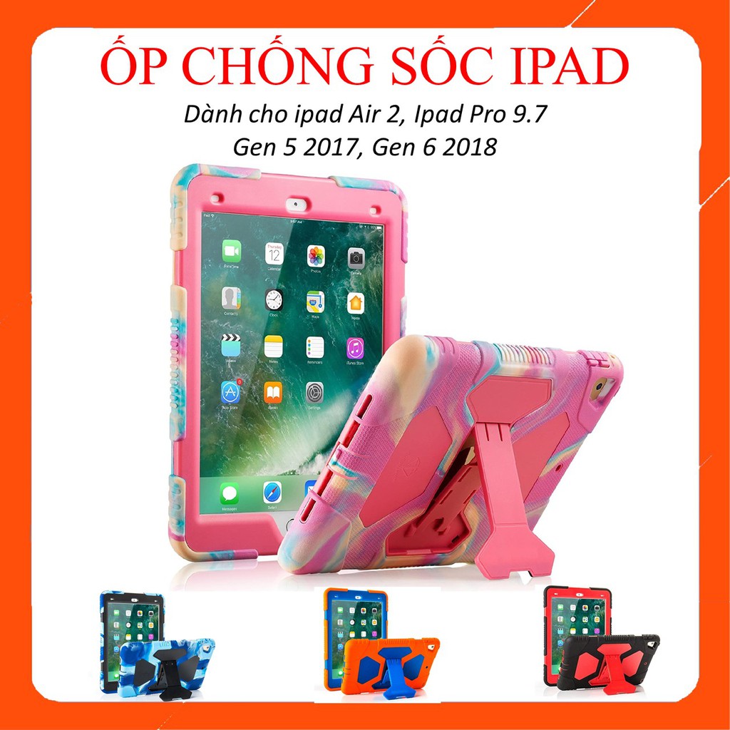 Ốp lưng ipad, Bao Silicone Ipad Air 2 / Pro 9.7 / Gen 5 2017 / Gen 6 2018 Chống bám vân tay, chống sốc cực tốt | BigBuy360 - bigbuy360.vn