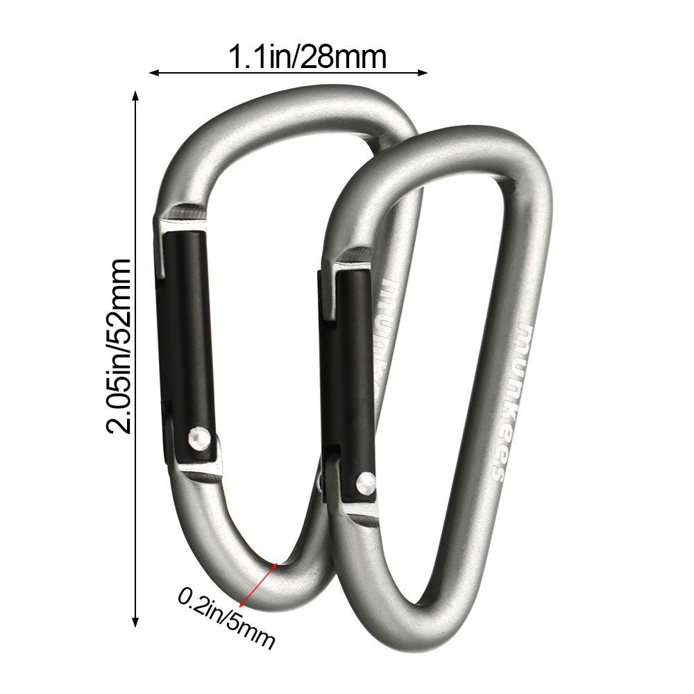 MUVAKO Bộ 2 Móc Khóa Leo Núi Bằng Hợp Kim An Toàn Mới