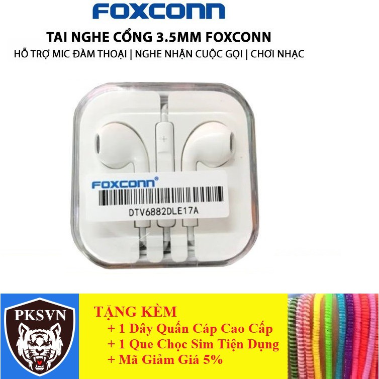 Tai Nghe Nhét Tai Có Mic - Tai Nghe Chính Hãng Foxconn Cho Điện Thoại IP 5,5s,6,6s,6P - Bảo Hành  1 Tháng Lỗi 1 đổi 1