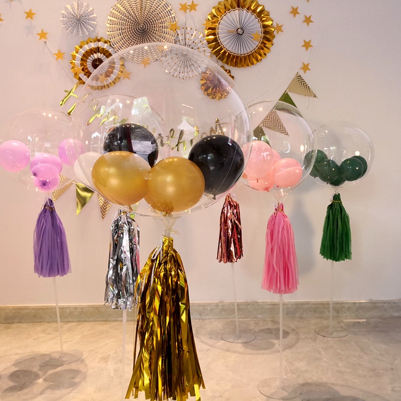 Bong Bóng Bay Bobo Kích Thước 5 inch 36 inch Phối Tua Rua Dùng Trang Trí Tiệc Cưới/Phòng Ngủ