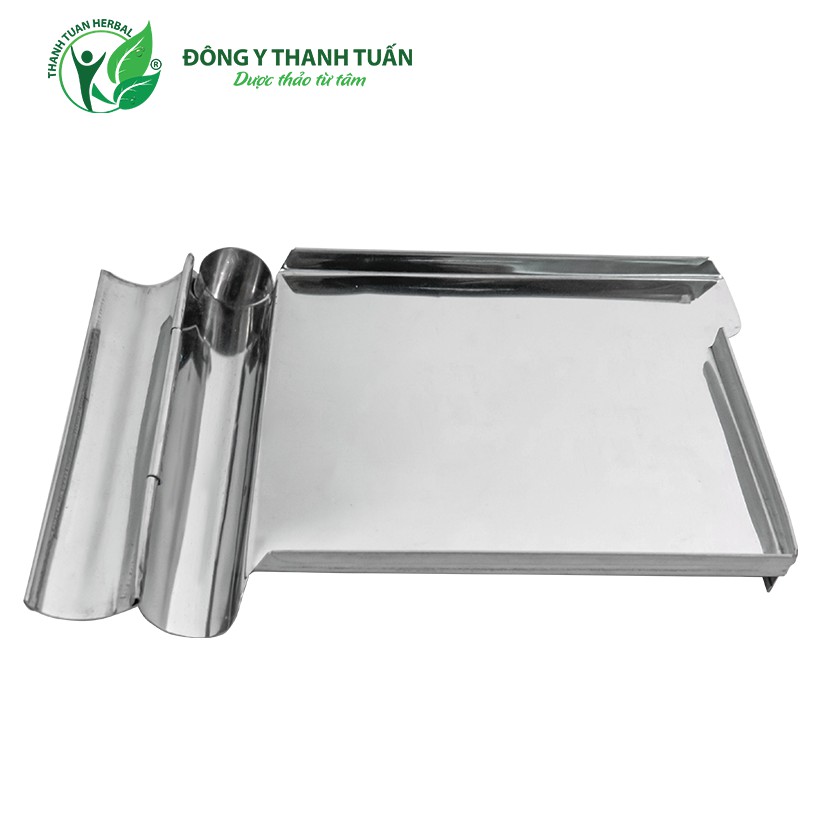 Khay đếm thuốc Inox, dụng cụ chia thuốc chữ nhật inox size13cm x 18cm