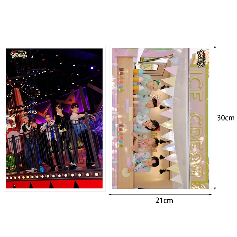 Set 2 tấm poster nhóm nhạc Kpop TXT 2022 SEASON'S GREETINGS