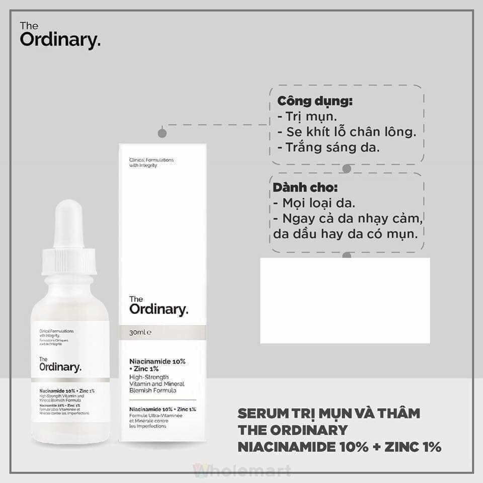 Tinh chất The Ordinary Niacinamide 10% + Zinc 1%