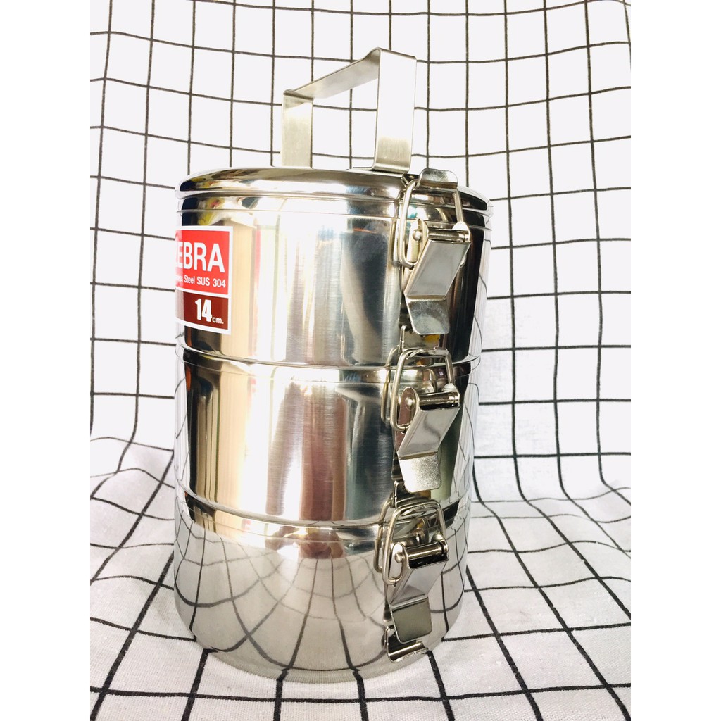 Camen inox cao cấp Zebra 3 ngăn 3 khoá cài (14*3k)