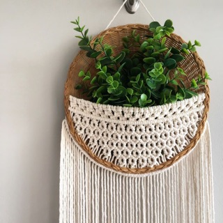 Giỏ hoa macrame treo tường