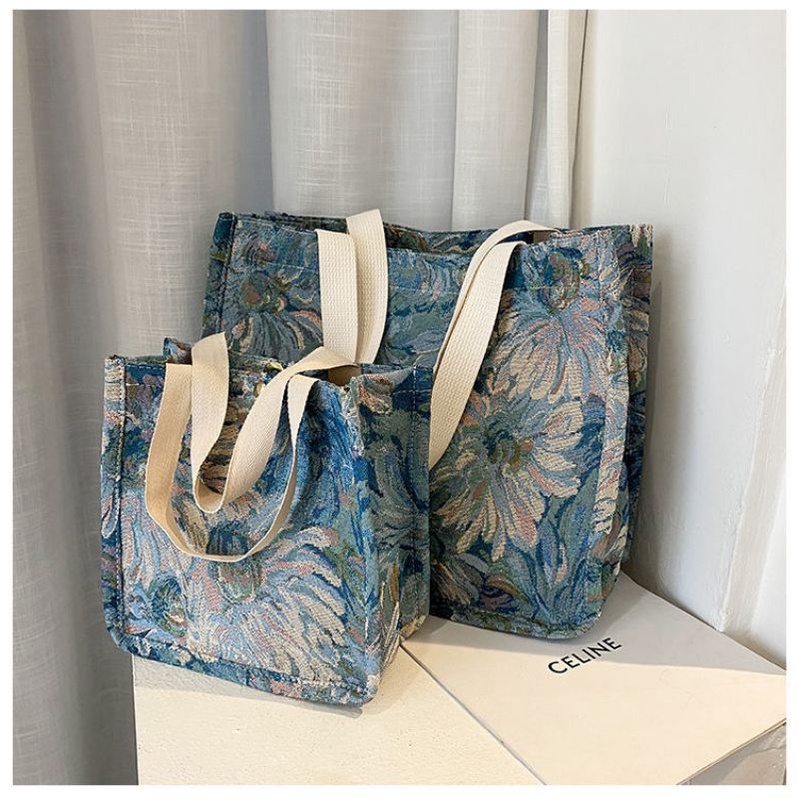 Túi TOTE vintage nữ nhiều size vải dệt Canvas cao cấp Hàn Quốc