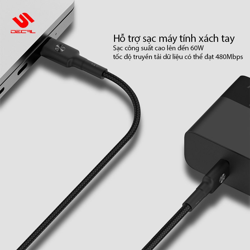 Cáp USB-C to USB-C ( 1m ), Siêu bền bọc sợi Kevlar ZMI Model AL303