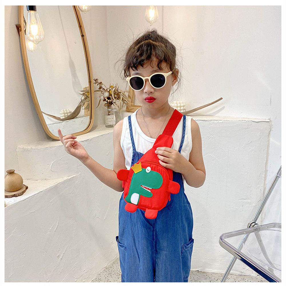 Balo đeo vai bằng nylon hình khủng long hoạt hình đáng yêu dành cho trẻ em