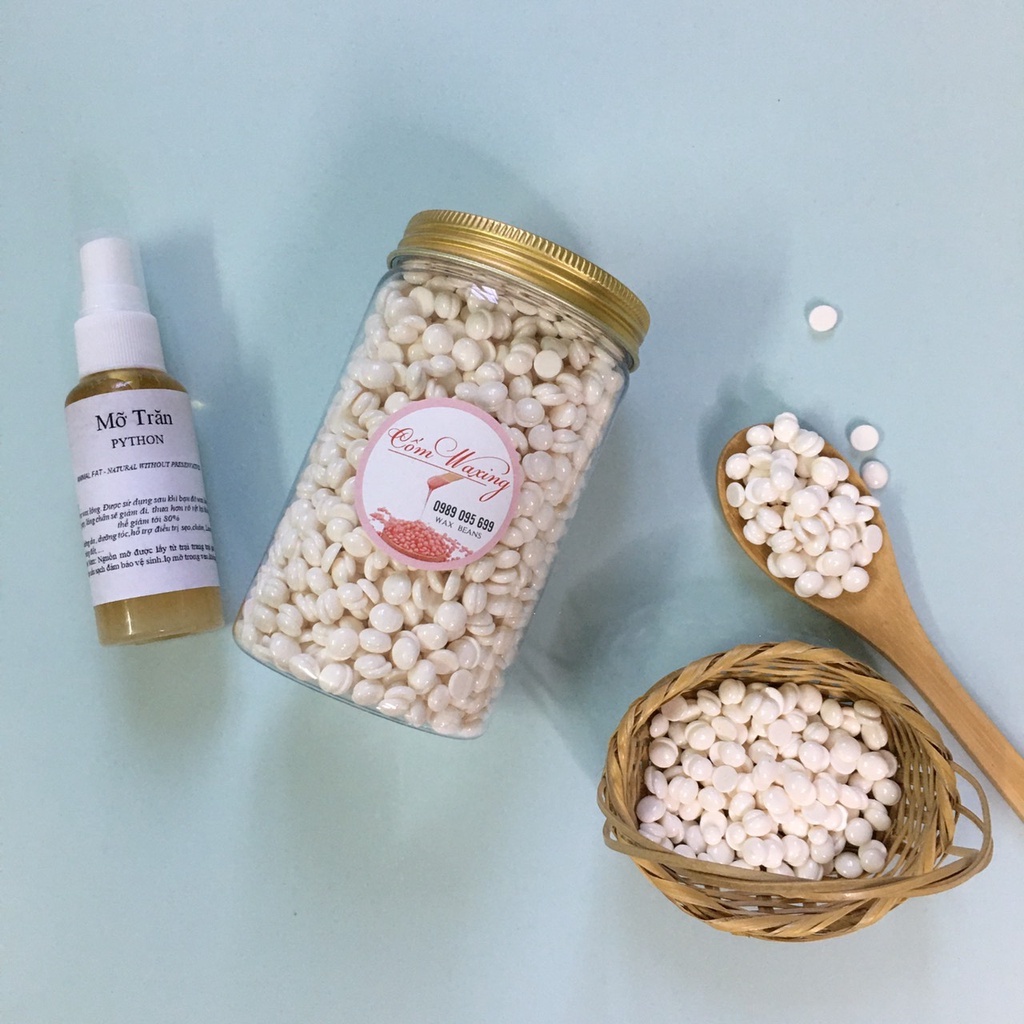 [Sáp Wax cho lông Cứng Lông Tơ Lông Mọc Ngược] Combo Sáp Tẩy Lông Hạt Đậu Hard Wax Beans Cao Cấp + Mỡ Trăn